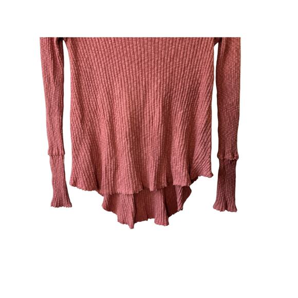 Altar’d State Salmon Pink Ribbed Cowl Neck Top Women's Size Medium - Picture 3 of 7